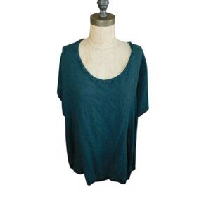 Umgee Size XL Scoop Linen blend Fray Style Tunic Top NWT $47